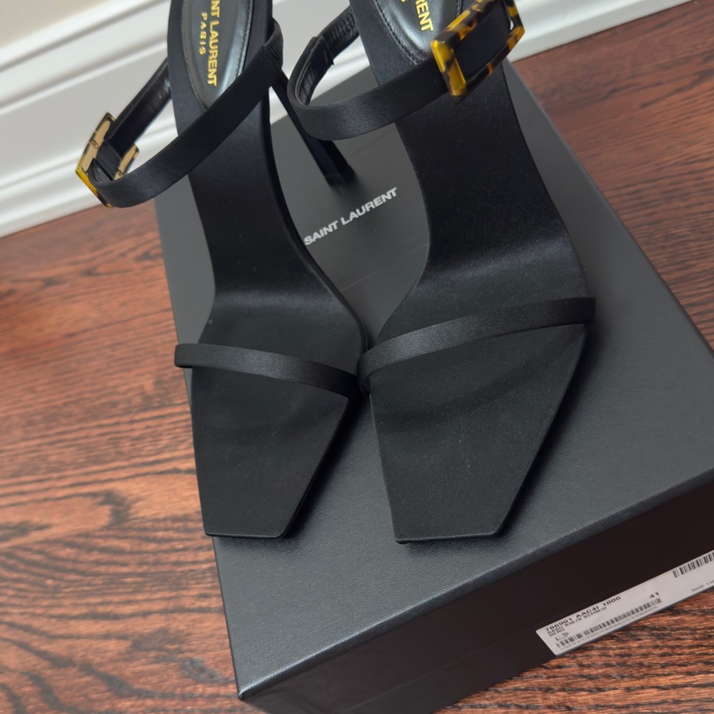 Ras Black Women's Heels with Gold Buckle